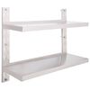 vidaXL Prateleira de parede suspensa 2 n&iacute;veis 100x30 cm a&ccedil;o inoxid&aacute;vel