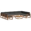 vidaXL Conjunto de Sof&aacute;s para Exterior 10 unid. Natural e Antracite