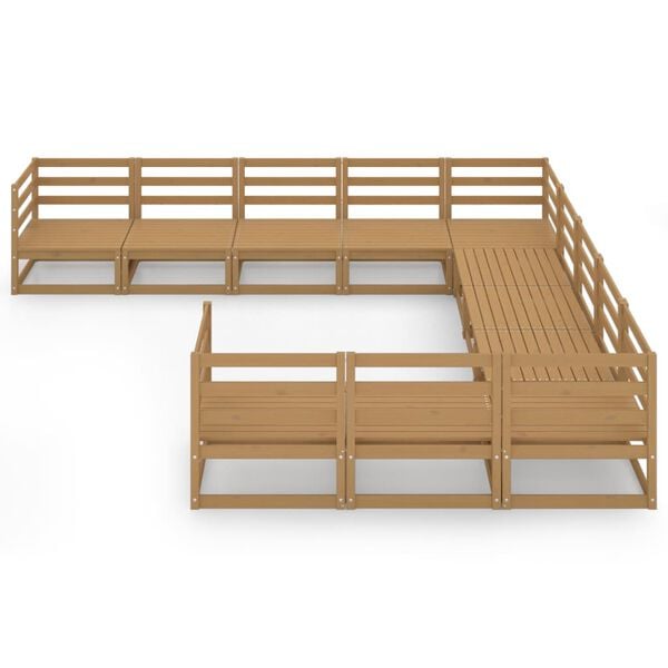 vidaXL 11 pcs conjunto lounge de jardim pinho maci&ccedil;o
