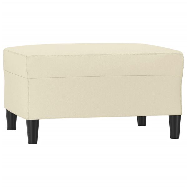 vidaXL Apoio de pés 70x55x41 cm couro artificial cor creme