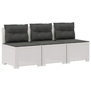vidaXL Sof&aacute; de Jardim 3 Lugares com Almofadas visual Rattan 3 lugar PP