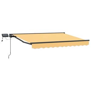 vidaXL Estrutura de Toldo Manual com LEDs Areia 5 &times; 3,5 m
