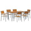 vidaXL Conjunto de Jantar para Jardim 7 unid. Cinzeto