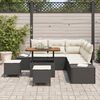 vidaXL Conjunto de Sofá de Jardim 8 pcs Preto Rattan Sintético