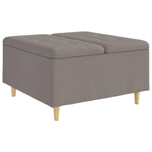 vidaXL Banqueta Cinzento-acastanhado 80 x 80 x 45 cm tecido