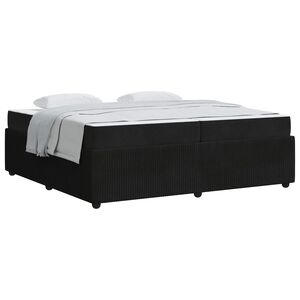 vidaXL Estrutura da Cama com colch&atilde;o Preto 200 x 200 cm tecido