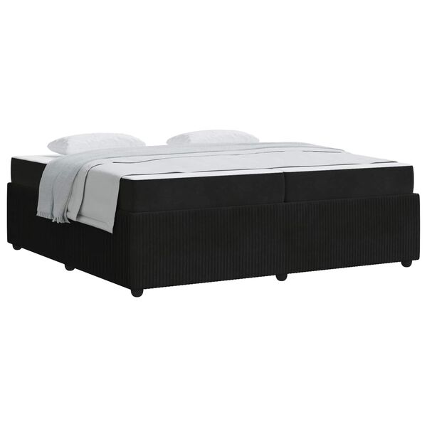 vidaXL Estrutura da Cama com colch&atilde;o Preto 200 x 200 cm tecido