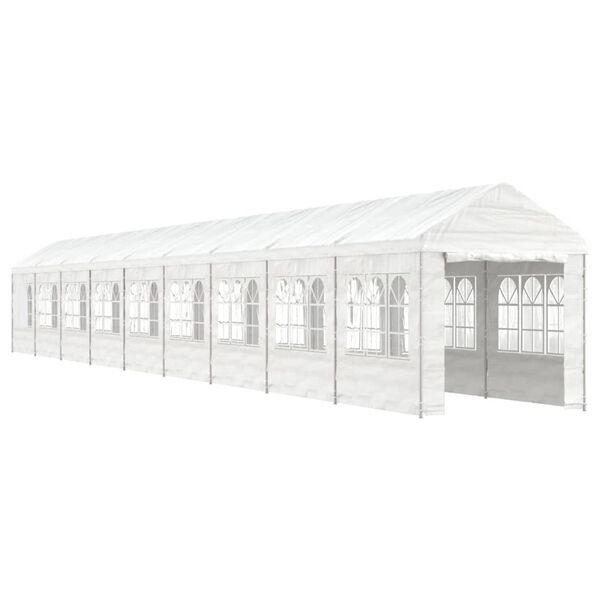vidaXL Gazebo com telhado 20,07x2,28x2,69 m polietileno branco