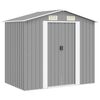 vidaXL Abrigo de jardim metal cinzento 204x132x186 cm