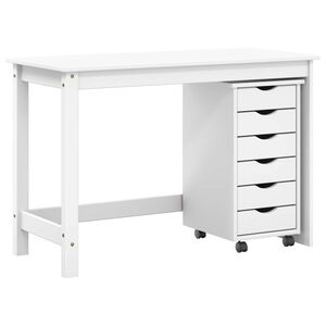 vidaXL Mesa e Arm&aacute;rio sobre Rodas MOSS 2 unid. Branco