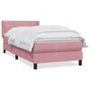 vidaXL Cama com molas/colch&atilde;o 80x220 cm veludo rosa