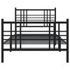 vidaXL Estrutura de cama com cabeceira e p&eacute;s 90x200 cm metal preto