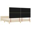 vidaXL Estrutura da Cama com cabeceira Creme 200 x 200 cm tecido