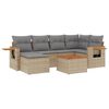 vidaXL 7 pcs conjunto de sof&aacute;s p/ jardim com almofad&otilde;es vime PE bege