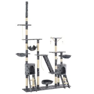 vidaXL &Aacute;rvore para gatos c/ postes arranhadores sisal 230-250 cm cinza