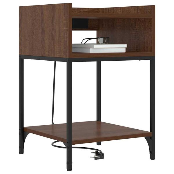 vidaXL Arm&aacute;rio de Cabeceira 2 pcs Carvalho Marrom 40 x 40 x 61 cm