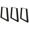 vidaXL Pernas para mesa de jantar em V 3 pe&ccedil;as, preto, 80x(72-73,3) cm, a&ccedil;o