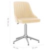 vidaXL Cadeiras de jantar girat&oacute;rias 4 pcs veludo cor creme