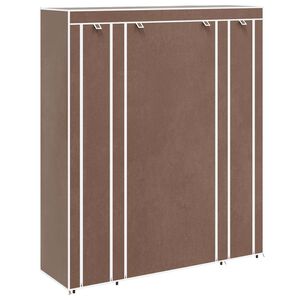 vidaXL Arm&aacute;rio tecido c/ compartimentos e var&otilde;es 45x150x176cm castanho