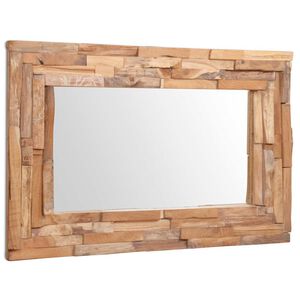 vidaXL Espelho decorativo em teca 90x60 cm retangular