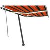 vidaXL Toldo retr&aacute;til manual com LED 300x250 cm laranja e castanho