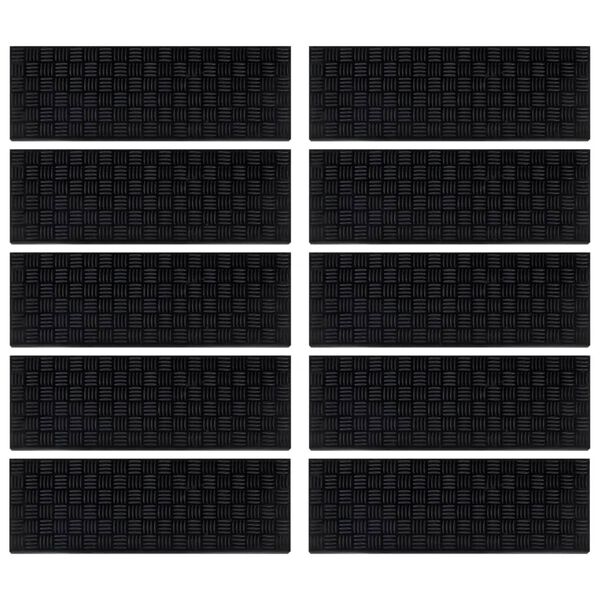 vidaXL Tapetes para degraus de escada 10 pcs 25x75 cm borracha