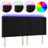 vidaXL Cabeceira de cama c/ luzes LED veludo 183x16x118/128 cm preto