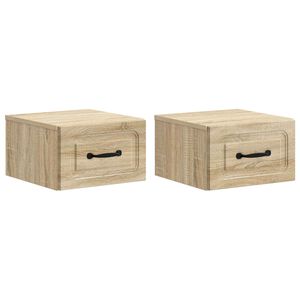 vidaXL Gabinete de Canto Montado na Parede 2 pcs Carvalho Sonoma
