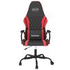 vidaXL Cadeira de gaming couro artificial preto e vermelho