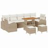 vidaXL Conjunto de Sof&aacute; de Jardim 10 unid. Bege vime PE