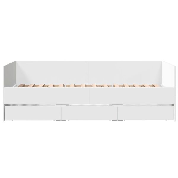 vidaXL Sof&aacute;-cama com gavetas sem colch&atilde;o 90x200 cm branco