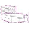vidaXL Estrutura de cama otomana com colch&atilde;o tecido creme 140x200cm