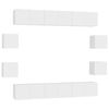 vidaXL 10 pcs conjunto de m&oacute;veis de TV contraplacado branco