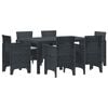 vidaXL Conjunto de Jantar para Jardim 7 unid. Antracite Rattan Polt