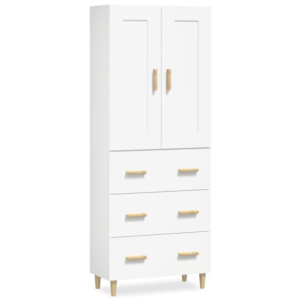 vidaXL Arm&aacute;rio alto madeira processada branco