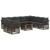 vidaXL Conjunto de Sof&aacute; de Jardim 11 unid. Cinzento vime PE