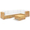 vidaXL 6 pcs conjunto lounge jardim c/ almofad&otilde;es madeira teca maci&ccedil;a