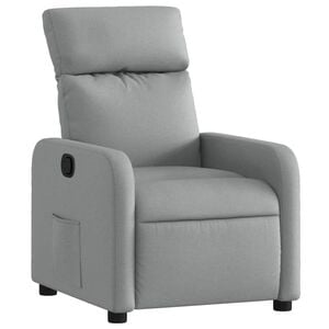 vidaXL Poltrona reclin&aacute;vel tecido cinzento-claro