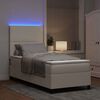 vidaXL Cama Box Spring LED com cabeceira Creme e Branco 90 x 190 cm