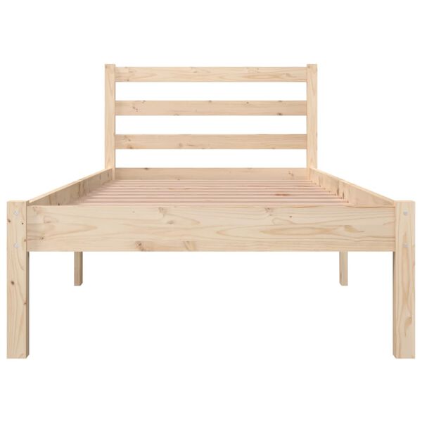 vidaXL Estrutura de cama pequena solteiro 75x190 cm pinho maci&ccedil;o