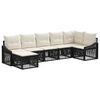 vidaXL Conjunto de Sof&aacute; de Jardim 7 unid. Preto vime PE