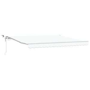 vidaXL Toldo retr&aacute;til Branco 400 &times; 300 cm Poli&eacute;ster