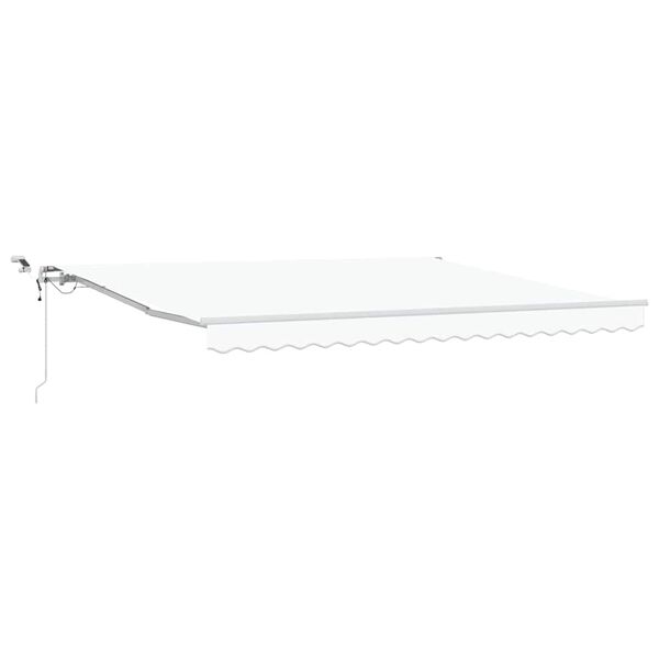 vidaXL Toldo Retr&aacute;til Branco 400 &times; 300 cm Poli&eacute;ster e Metal