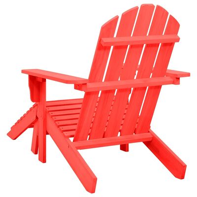 vidaXL Cadeira de jardim Adirondack c/ otomano abeto maciço vermelho