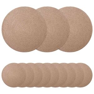 vidaXL Sousplat de Juta 12 pcs Natural &Oslash; 30 cm 100% Juta Tossa