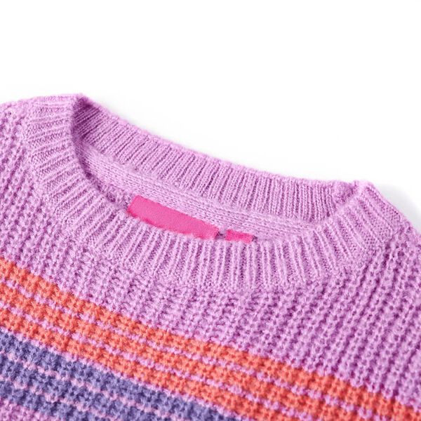 Camisola de malha para crian&ccedil;a riscas lil&aacute;s e rosa 116