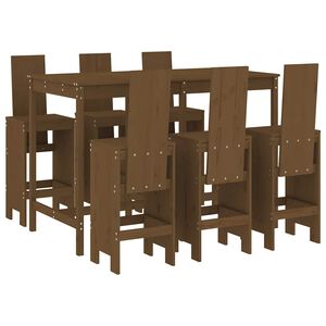 vidaXL 7 pcs conj. de bar p/ jardim madeira pinho maci&ccedil;a castanho-mel