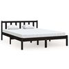 vidaXL Estrutura de cama 120x200 cm pinho maci&ccedil;o preto