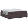 vidaXL Estrutura da Cama com colch&atilde;o Marrom Escuro 200 x 200 cm tecido
