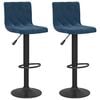 vidaXL Bancos de bar 2 pcs veludo azul